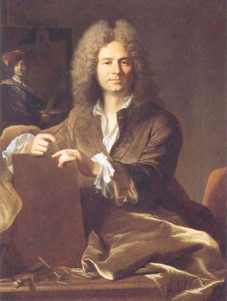 Hyacinthe Rigaud Portrait of Pierre Drevet (1663-1738), French engraver Norge oil painting art